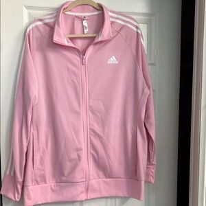Adidas Pink Athletic Jacket with Full-Length Zipper